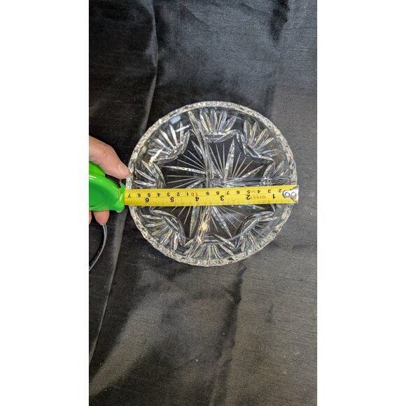 3 for $30 Vintage Cut Crystal Pickle / Olive Tray - 6 5/8" Diameter - Picture 6 of 7